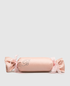 Blumarine Home Рожева декоративна подушка-валик під шию Note Blue з кристалами Swarovski W0200250036