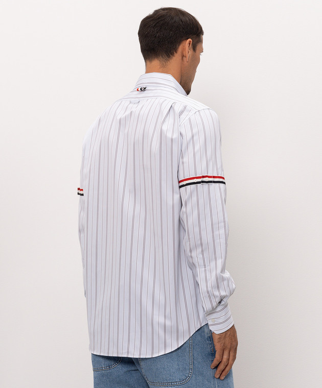 Thom Browne Блакитна сорочка в смужку MWL301OF1223 зображення 4