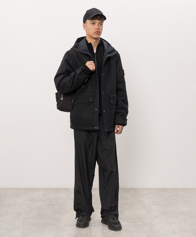 Stone Island Черный кардиган из шерсти L2S155100023S00B4 изображение 2