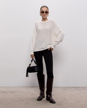 Twinset Джемпер цвета айвори с шерстью 262TF3051