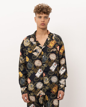 Rhude Черная рубашка с принтом BANDANA RHPF26LS02202