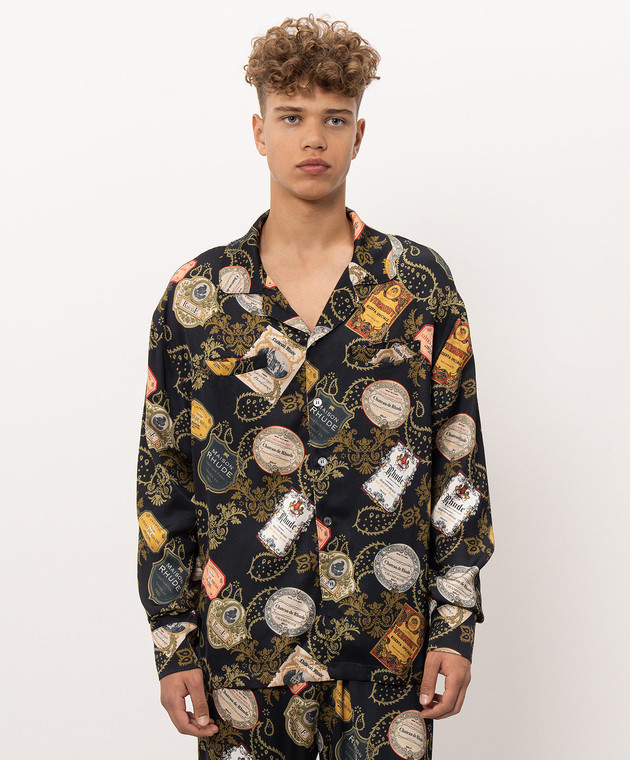 Rhude Черная рубашка с принтом BANDANA RHPF26LS02202 изображение 3