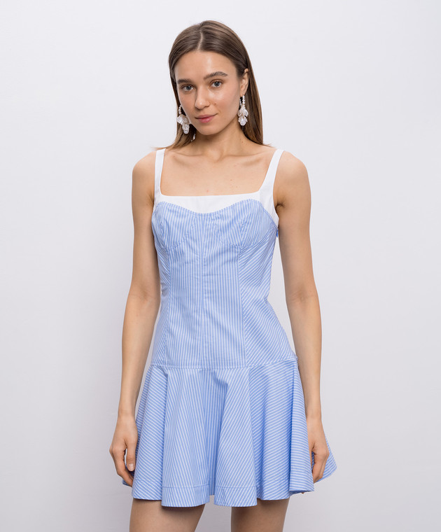 Simkhai Голубое платье мини в полоску 2261260CO изображение 3