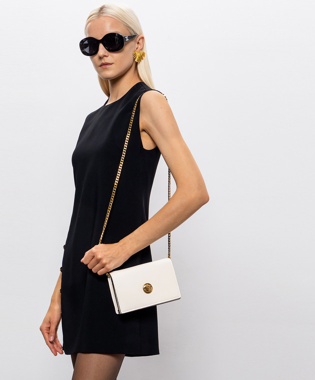 Versace Белая кожаная сумка кросс-боди Emblème 10264871A17449 изображение 2