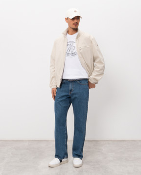 Moncler Біла футболка з вишивкою логотипа L10918C0003589AUG