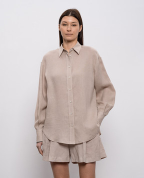 Brunello Cucinelli Бежева сорочка з льону MA698MQ906