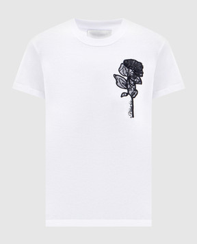 3.1 Phillip Lim Белая футболка с контрастной вышивкой E26210373PJB