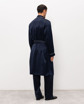 Zimmerli Синій халат із шовку 600075131447