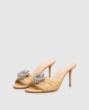 Mach&Mach Бежевые мюли Galaxy с кристаллами S086485LIN