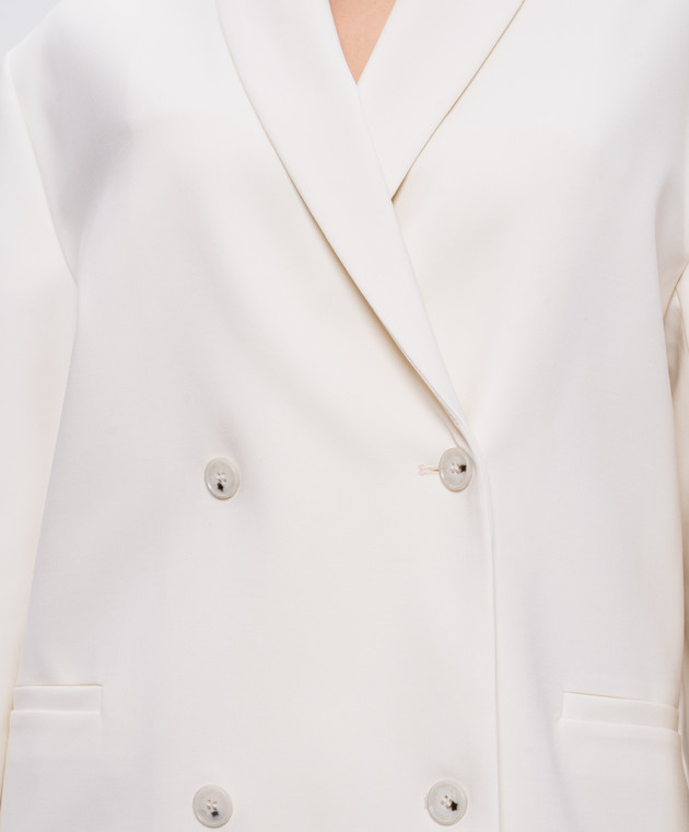 Loulou de Saison Двобортний жакет SANCIA з вовни кольору айворі SANCIALDS зображення 5