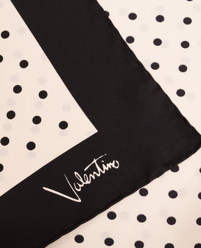 Valentino Платок из шелка цвета айвори в горох 9W2EI114PDK