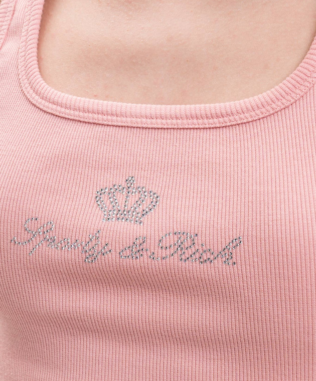 Sporty & Rich Рожевий топ Juicy Crown в рубчик TO116716689PI07 зображення 5