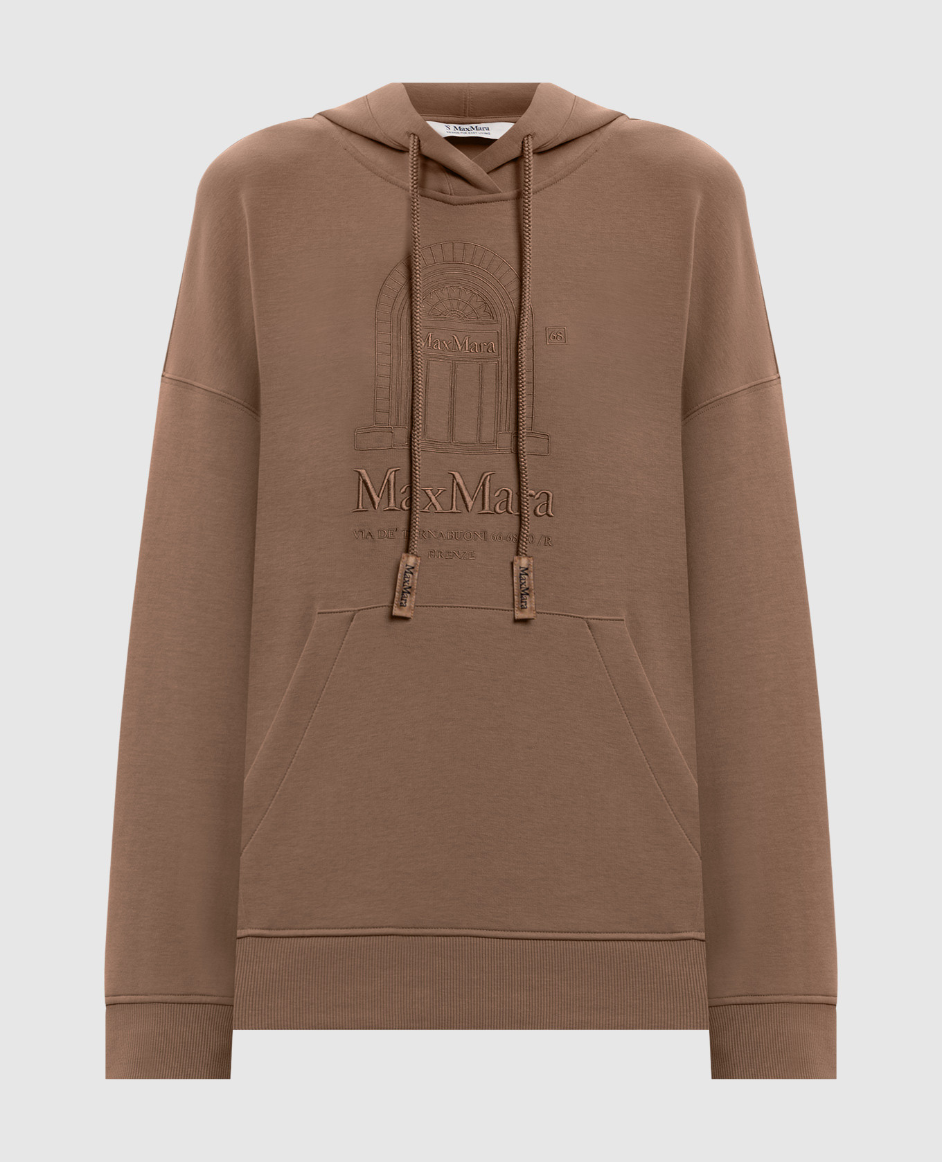 Коричневые худи ANDREA с вышивкой логотипа