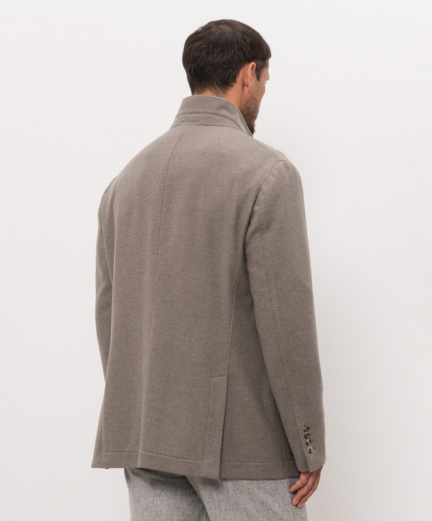 Brunello Cucinelli Пиджак цвета хаки из кашемира MT4016265 изображение 4