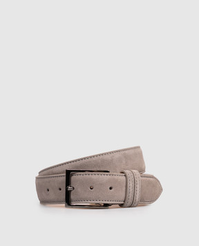 Cashmere&Whiskey Серый замшевый ремень SUEDE
