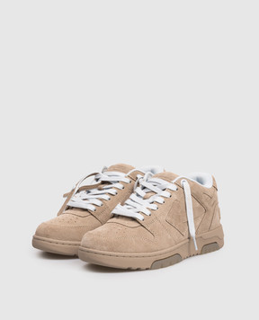 Off-White Коричневые замшевые кроссовки Out Of Office OWIA259F25LEA009