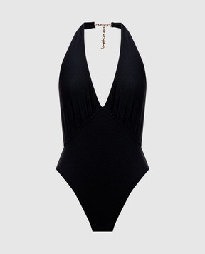 Saint Laurent Черный купальник с эмблемой Cassandre 859623Y37WN