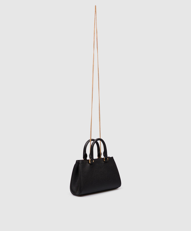 Valentino Черная кожаная сумка-мини VLogo 9W2P0BA9SNP изображение 3