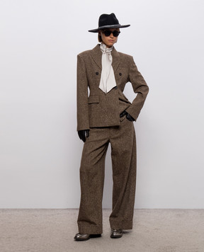 Brunello Cucinelli Серая блуза из шелка MB179B1S24