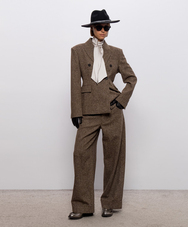 Brunello Cucinelli Серая блуза из шелка MB179B1S24 изображение 2