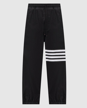 Thom Browne Черные джогеры с брендовыми полосками MTU349CF1095