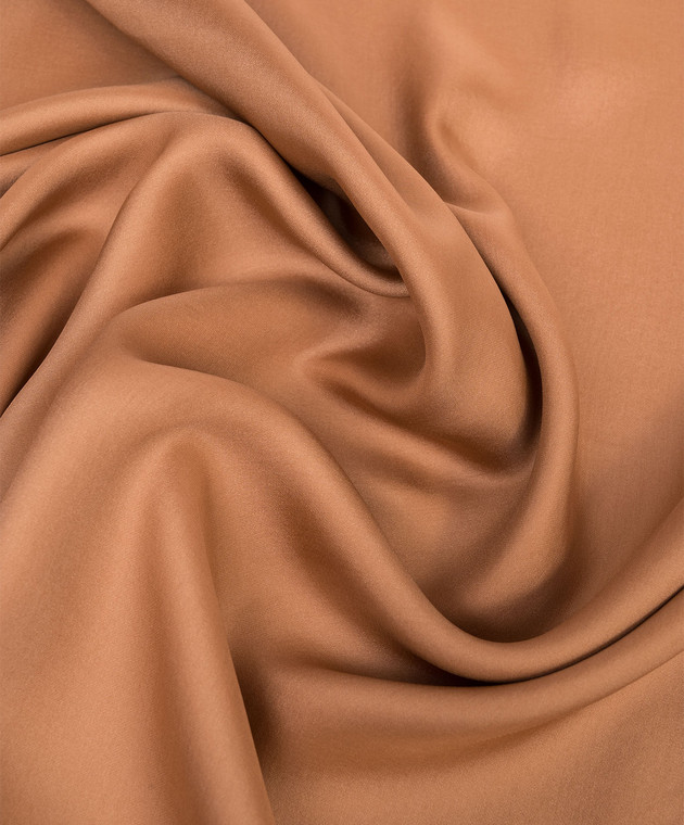 Saint Laurent Коричневый платок из шелка с узором Cassandre 8599153Y039 изображение 3