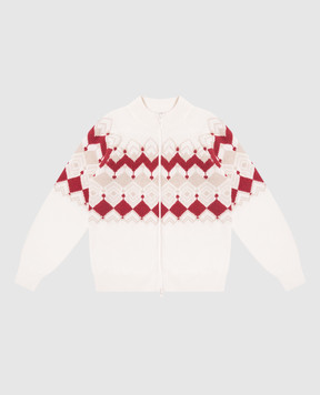 Brunello Cucinelli Дитячий білий кардиган з кашеміру B22M75106B