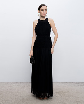 Twinset Чорна сукня максі з драпіруванням 261TT2041