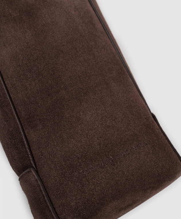 Brunello Cucinelli Коричнева замшева сумка з ланцюжком моніль MWDLD2739P зображення 4