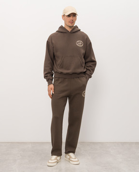 Sporty & Rich Коричневий утеплений спортивний костюм з принтом логотипа ST11083244BR03PA08783m