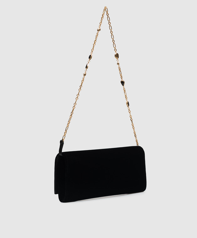 Saint Laurent Черный велюровый клатч Cassandre A0032GFAGC8 изображение 2