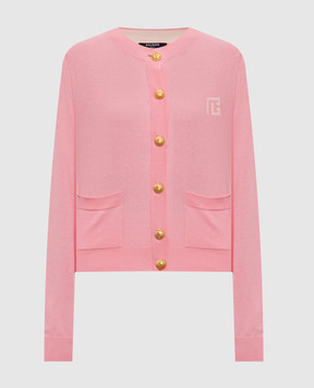 Balmain Розовый кардиган с шелком GF0KL280KJ53