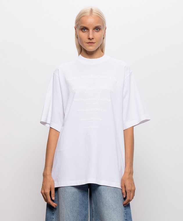 Alexander Wang Белая футболка с логотипом в тон UCC3261924w изображение 3