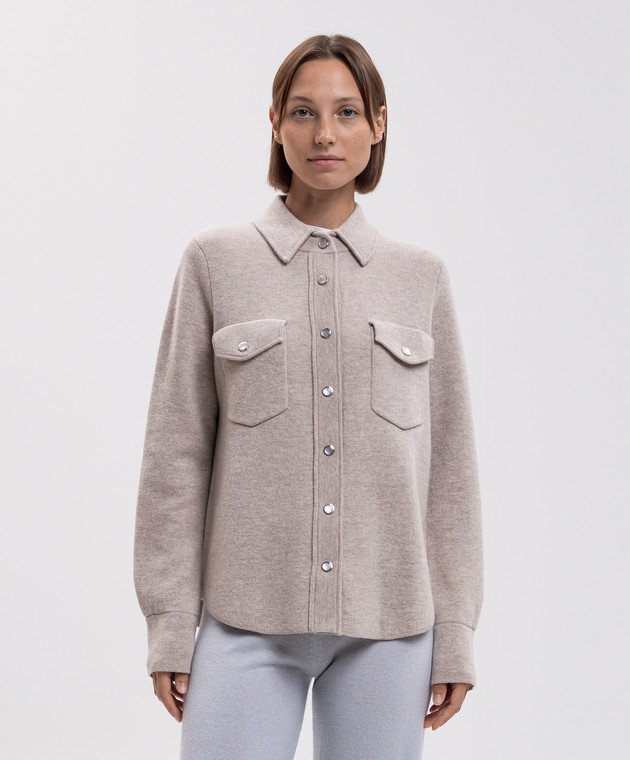 Allude Бежева сорочка з вовни та кашеміру 26517615 зображення 3