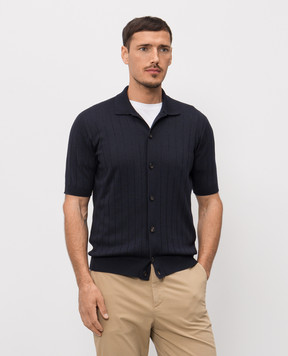 Peserico Синя сорочка з шовком R59465F1809317