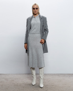Twinset Серое пальто с шерстью 262AP2150