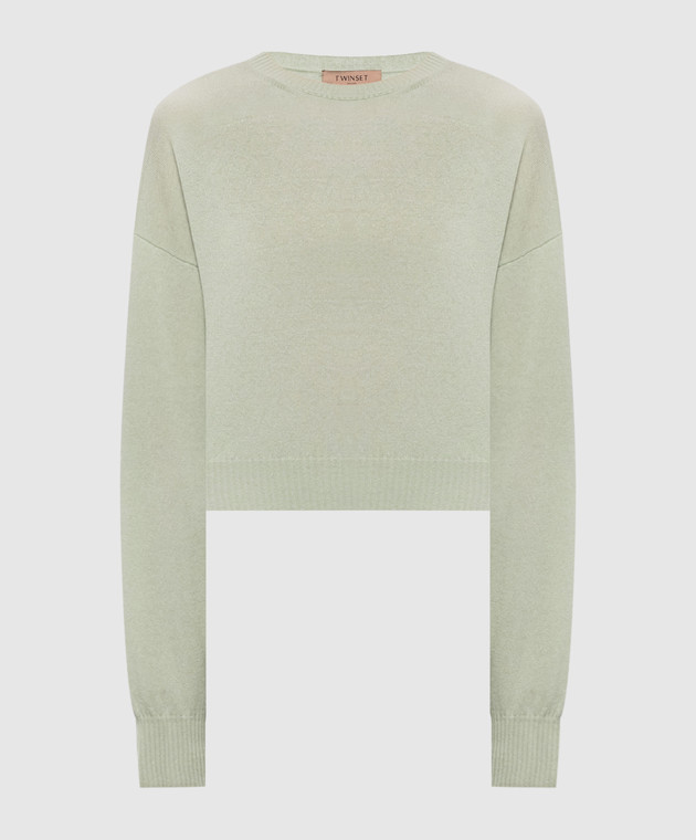 Twinset Зелений джемпер з кашеміру та шовку 262TP3294