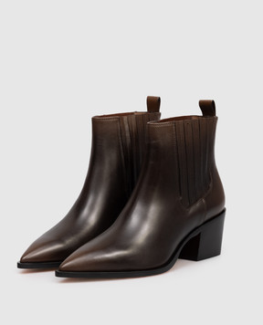 Santoni Коричневі шкіряні козаки WTOU71799BJ2NHUY