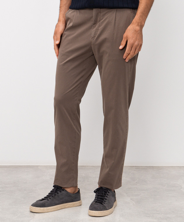 Peserico Коричневые брюки с нашивкой логотипа R54774T23D00800 изображение 3