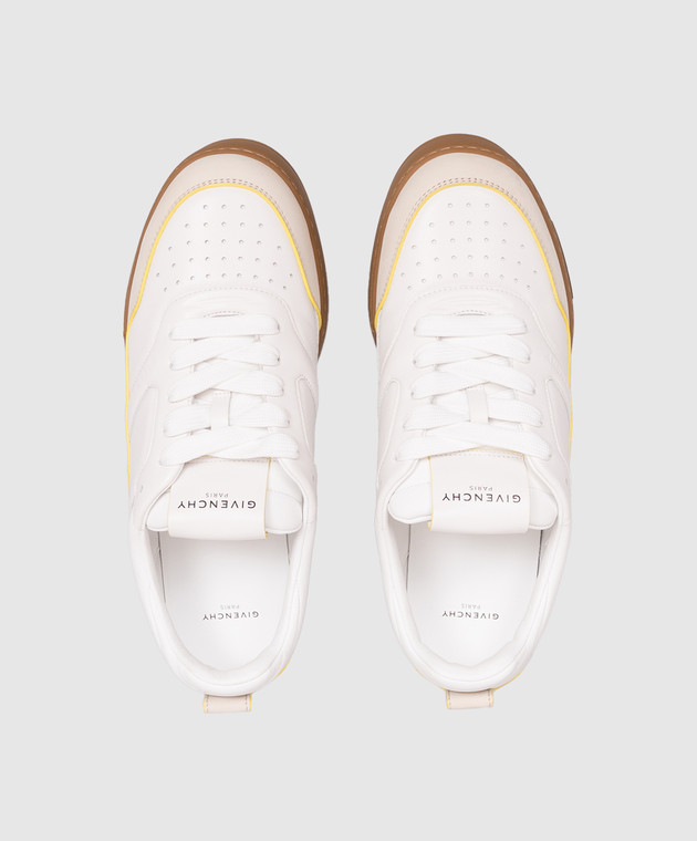 Givenchy Білі шкіряні кросівки з логотипом BH00B5H1XV зображення 4
