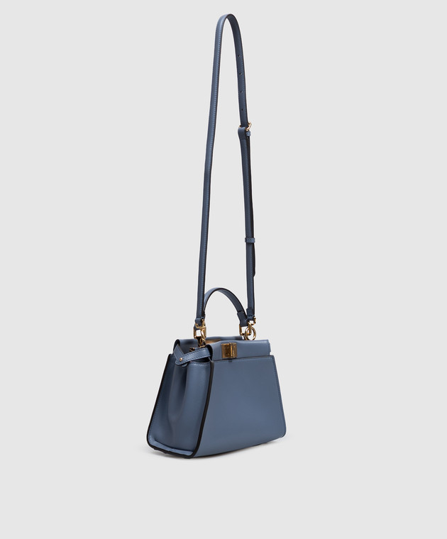 Fendi Синяя кожаная сумка Peekaboo 8BN244B083 изображение 3