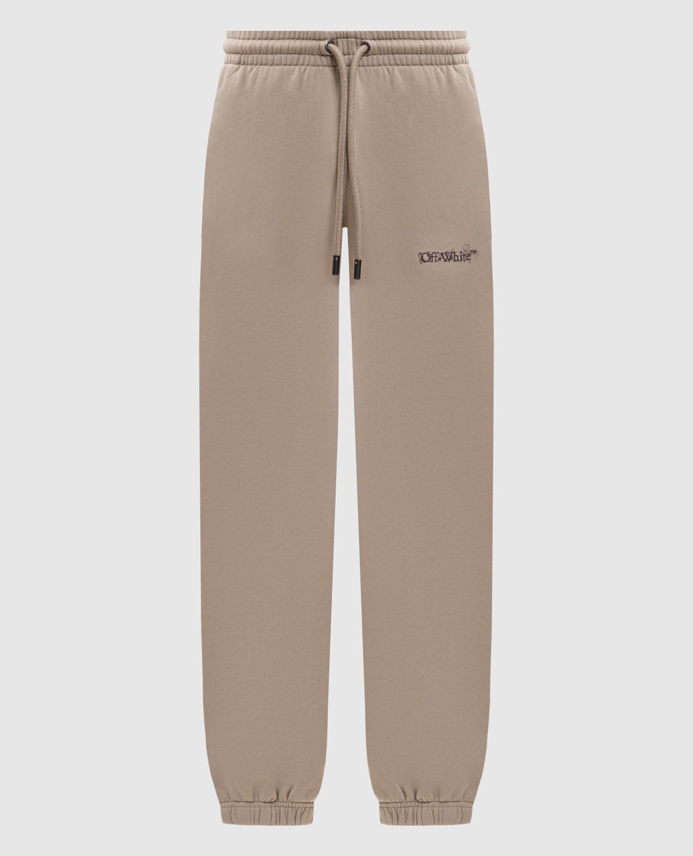 Бежевые джоггеры с принтом логотипа