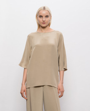 Max Mara Бежевая блуза MXEGATTINI из шелка MXEGATTINI