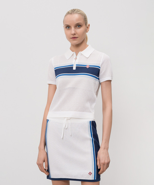 Casablanca Белое ажурное поло с шерстью WSS26KW126201 изображение 3