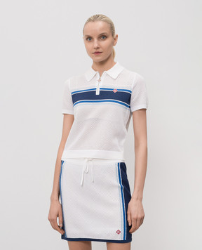 Casablanca Белое ажурное поло с шерстью WSS26KW126201