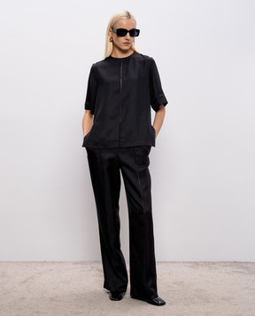 Loulou de Saison Черные брюки из шелка LARS LARS