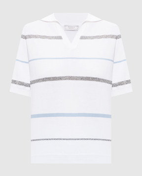Peserico Біле поло в смужку A99092F149173M