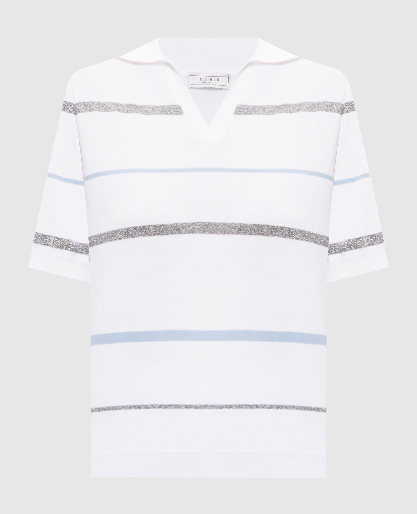 Белое поло в полоску