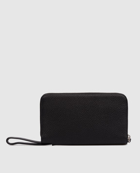 Santoni Чорний великий гаманець з тисненням логотипа UFPPA2886FOAITB