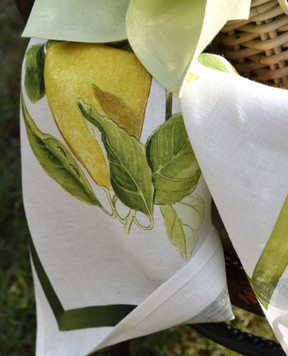 TESSITURA TOSCANA TELERIE Білий кухонний рушник LIMONCELLO з льону NC190004020067